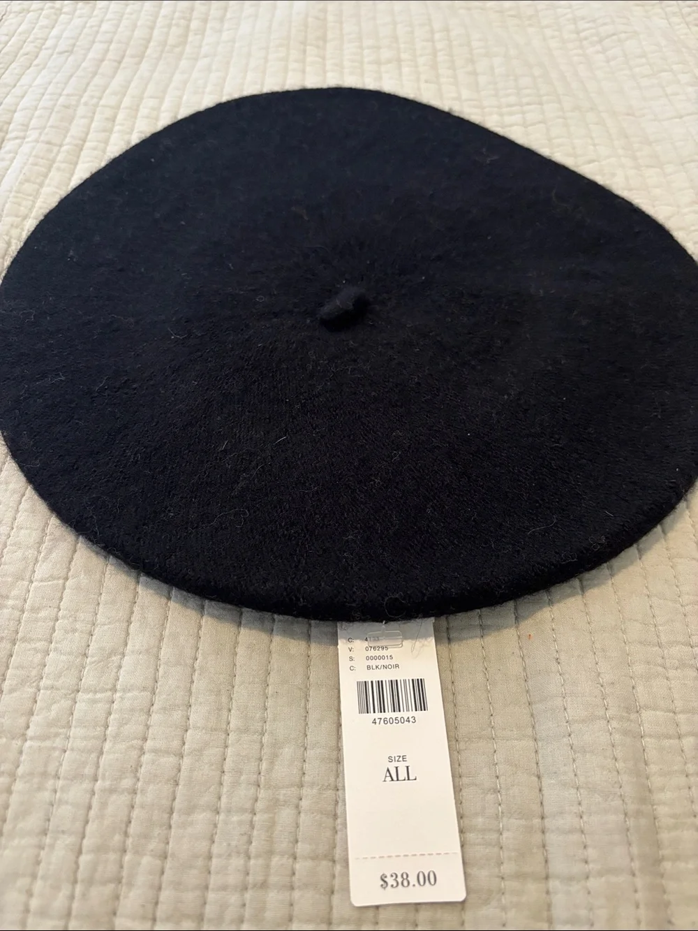 Anthropologie Black Wool Beret